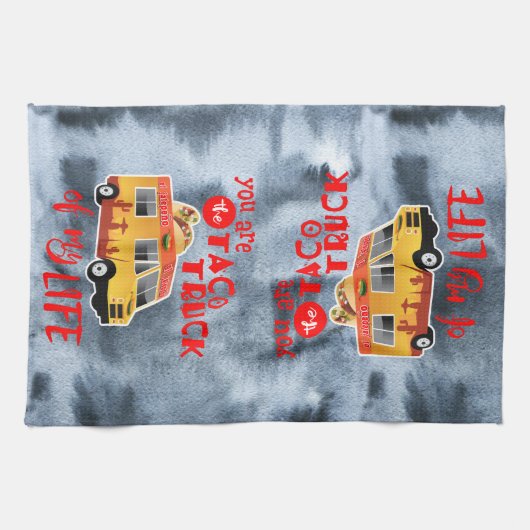 Taco Truck of my Life, Black, Waterverf Theedoek (Horizontaal)