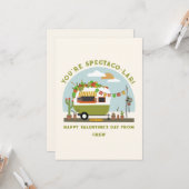 Taco Truck Pun Green Camper School Valentijn Kaart (Voorkant / Achterkant in situ)