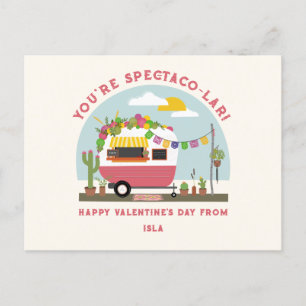 Taco Truck Pun Roze Camper School Valentijn Briefkaart