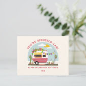 Taco Truck Pun Roze Camper School Valentijn Briefkaart (Staand voorkant)