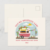 Taco Truck Pun Roze Camper School Valentijn Briefkaart (Voorkant / Achterkant)