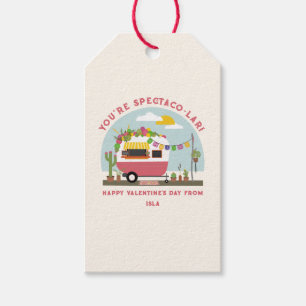 Taco Truck Pun Roze Camper School Valentijn Cadeaulabel
