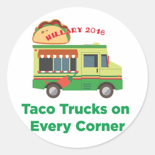 Taco Trucks op elke hoek: Hillary 2016 Sticker (Voorkant)