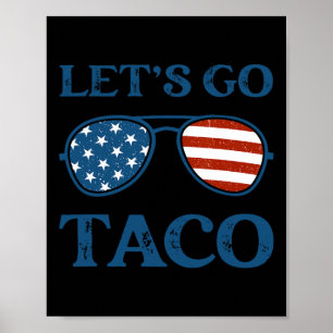 Taco Trump 2025 Retro T-shirts Grappig Let's Go Ta Poster