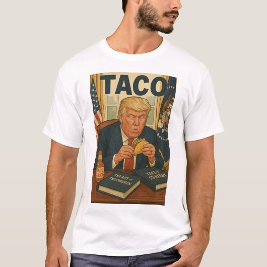 Taco Trump eet een taco. T-shirt (Voorkant)