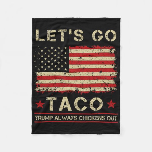 Taco Trump Gaat Altijd Op De Loop Grappig Laten We Fleece Deken (Voorkant)