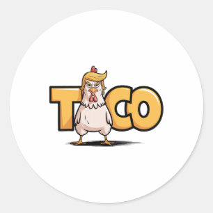 Taco Trump Gaat Altijd Op De Loop Politieke Humor Ronde Sticker