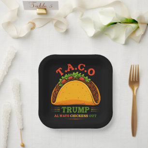 Taco Trump kipt altijd grappig uit Papieren Bordje