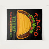 Taco Trump kipt altijd grappig uit Wandkleed (Voorkant (horizontaal))
