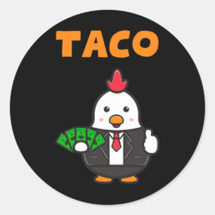 Taco Trump kipt altijd grappige trendy kip uit Ronde Sticker