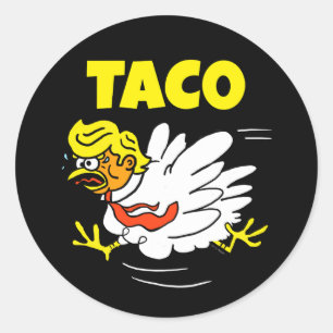 Taco Trump steekt altijd kippen uit Ronde Sticker