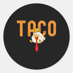 Taco Trump - Trump gaat altijd op de loop Grappige Ronde Sticker