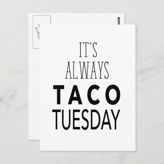 TACO TUESDAY BRIEFKAART (Voorkant / Achterkant)
