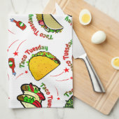 Taco Tuesday Hard and Soft Tacos and Hot Sauce Theedoek (Quarter Fold)