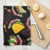 Taco Tuesday Hard and Soft Tacos Hot Sauce Black Theedoek (Quarter Fold)