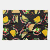 Taco Tuesday Hard and Soft Tacos Hot Sauce Black Theedoek (Horizontaal)