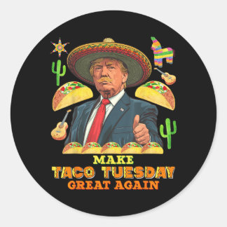 Taco Tuesday Maak Taco Tuesday Groot Donald Taco Ronde Sticker