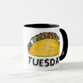 TACO TUESDAY Mexicaanse Tex Mex Food Tacos Foodie Mok (Voorkant rechts)