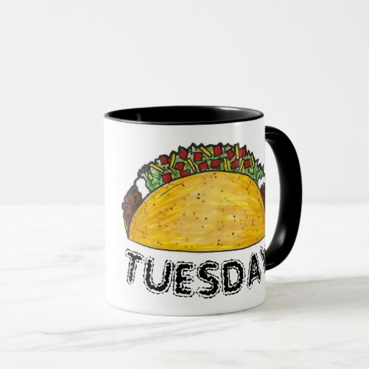TACO TUESDAY Mexicaanse Tex Mex Food Tacos Foodie Mok (Voorkant rechts)