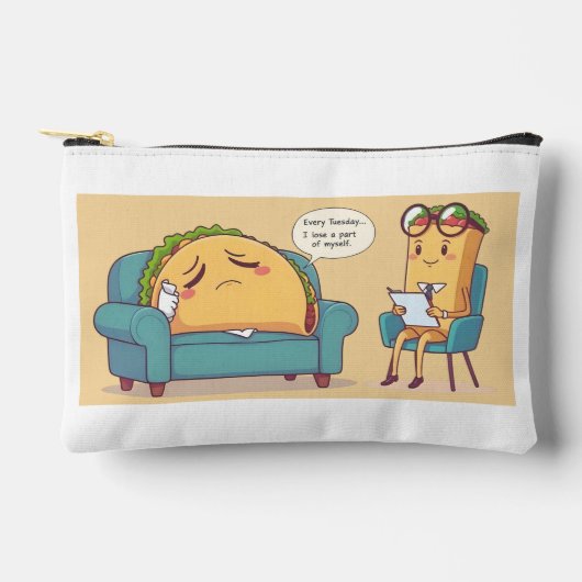 Taco Tuesday Therapy - Grappige Cartoon Food Art Etui (Voorkant)