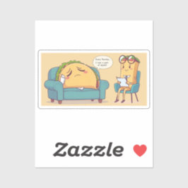 Taco Tuesday Therapy - Grappige Cartoon Food Art Sticker