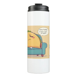 Taco Tuesday Therapy - Grappige Cartoon Food Art Thermosbeker