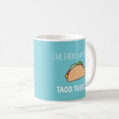 Taco Tuesday Turquoise Blue Funny Food Pun Quote Koffiemok (Voorkant rechts)