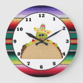 Taco Turtle cartoon SouthWestern Wall klok (Voorkant)