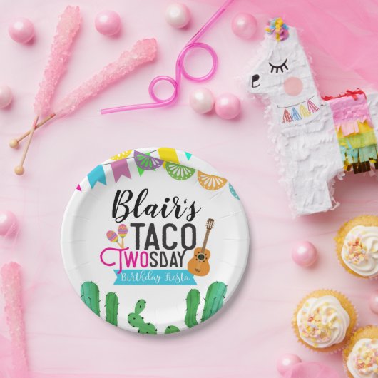 Taco tweedaagse papieren Borden Papieren Bordje (Feest)