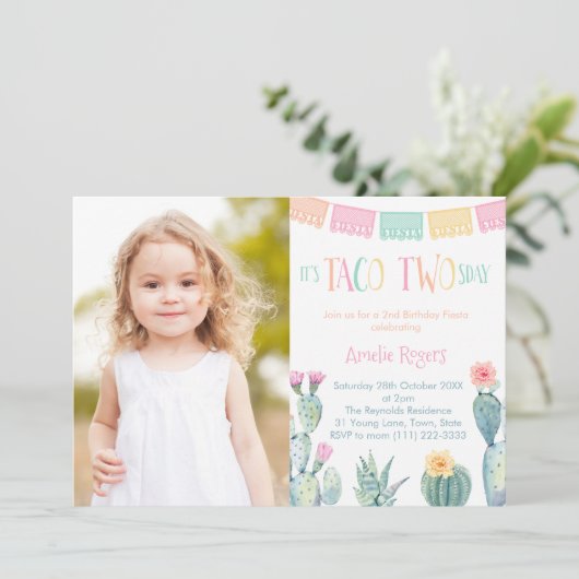 Taco, tweedaagse verjaardag van het Afbeelding van Kaart (Staand voorkant)