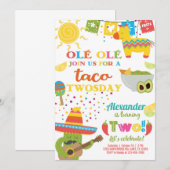 Taco Tweedaagse verjaardagsuitnodiging, jongen fie Kaart (Voorkant / Achterkant)