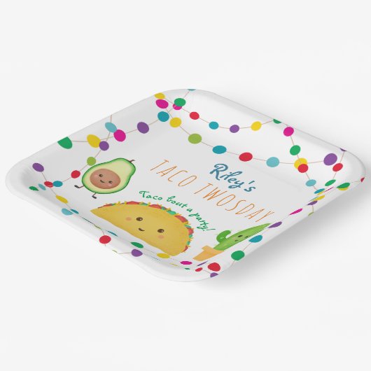 Taco Tweeëntwintigste verjaardag van het tweede th Papieren Bordje (Gebogen)