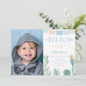 Taco TWEEsday Boy 2nd Birthday Party Afbeelding Kaart (Staand voorkant)