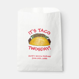 Taco TWOSdag Dinsdag 2e verjaardag Fiesta Bedankzakje