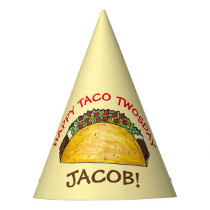 Taco TWOSdag Dinsdag 2e verjaardag Fiesta Feesthoedjes