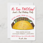 Taco TWOSdag Dinsdag 2e verjaardag Fiesta Kaart (Voorkant)