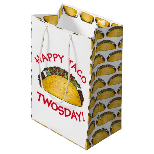 Taco TWOSdag Dinsdag 2e verjaardag Fiesta Medium Cadeauzakje (Voorkant Gekanteld)