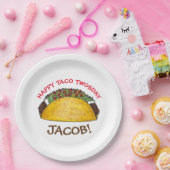 Taco TWOSdag Dinsdag 2e verjaardag Fiesta Papieren Bordje (Feest)