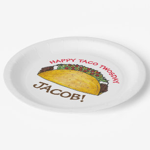 Taco TWOSdag Dinsdag 2e verjaardag Fiesta Papieren Bordje