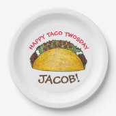 Taco TWOSdag Dinsdag 2e verjaardag Fiesta Papieren Bordje (Voorkant)