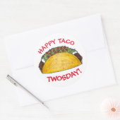 Taco TWOSdag Dinsdag 2e verjaardag Fiesta Ronde Sticker (Envelop)