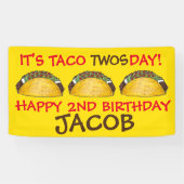 Taco TWOSdag Dinsdag 2e verjaardag Fiesta Spandoek (Horizontaal)