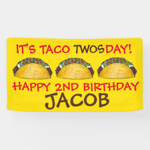 Taco TWOSdag Dinsdag 2e verjaardag Fiesta Spandoek