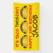 Taco TWOSdag Dinsdag 2e verjaardag Fiesta Spandoek (Verticaal)