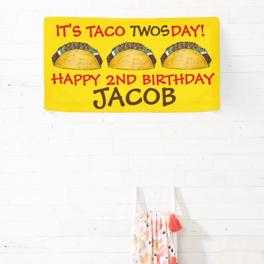 Taco TWOSdag Dinsdag 2e verjaardag Fiesta Spandoek (Insitu)