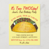 Taco TWOSdag Dinsdag 2e verjaardag Fiesta Uitnodiging Briefkaart (Voorkant)