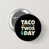 Taco Twosday 2de verjaardagsfeestje Ronde Button 5,7 Cm (Voorkant /achterkant)