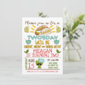 Taco Twosday 2e verjaardag Uitnodiging (Staand voorkant)