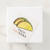 Taco Twosday Beige 2e Verjaardag Bedankt Bedankjes Labels (In situ)