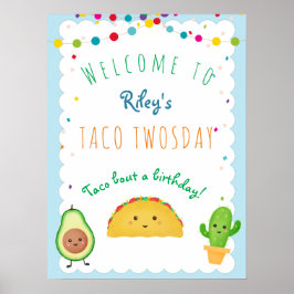 Taco Twosday Birthday - 2e verjaardag welkom Poster